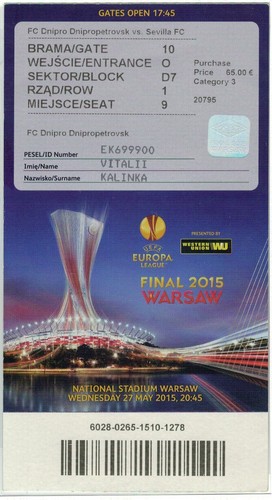 Biglietto siviglia dnipro - biglietto,