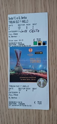 Biglietto 2014 benfica vs - 2014,