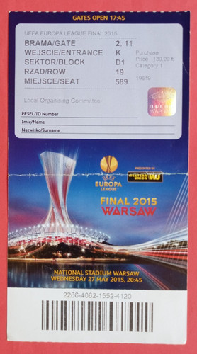 Orig biglietto europa league - biglietto,