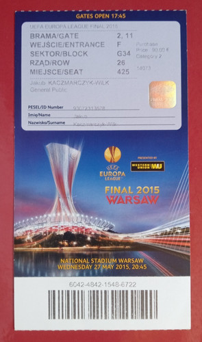 Orig biglietto europa league - europa,
